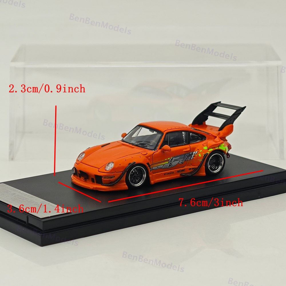 1/64 SW Porsche RWB 993 RAUH-Welt Orange Speed and Furious Diecast Metal Car