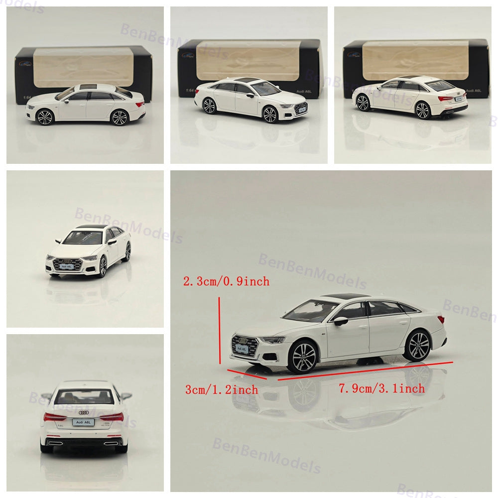 1/64 VAV A6L Diecast Toys Car Models Collection Gifts Silver/Black/White