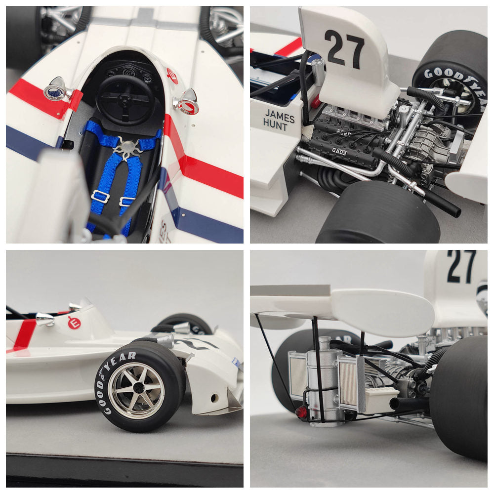 1/18 Tecno March Ford 731 USA GP 1973 #27 James Hunt Ltd 120 pièces Voiture en résine blanche