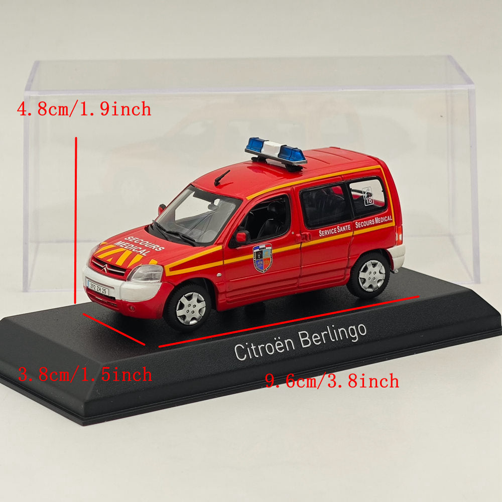 1/43 Norev Citroen Berlingo Pompiers-Secours Medical 2004 Diecast Model Car Red