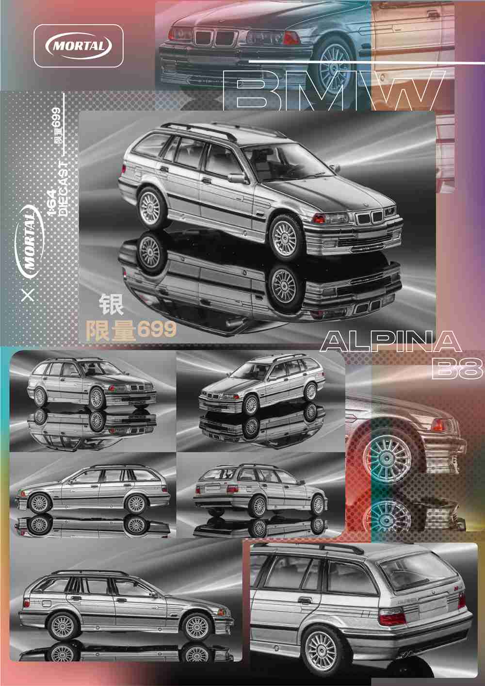 Mortal 1:64 BMW E36 ALPINA B8 Diecast Toys Modèles de voitures Hobby Collection Cadeaux Édition limitée
