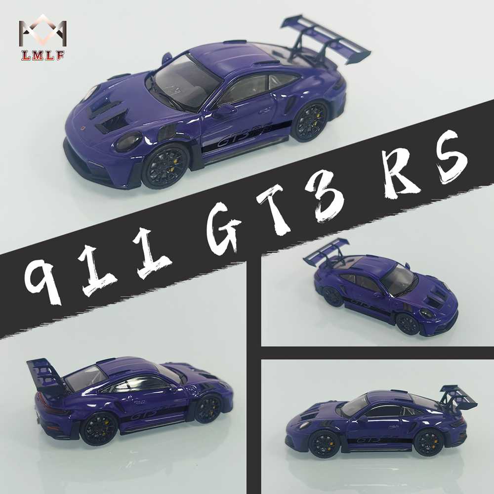 Porsche 911 992 GT3 RS miniature moulée sous pression, modèle de voiture de collection, cadeaux, édition limitée, échelle 1:64