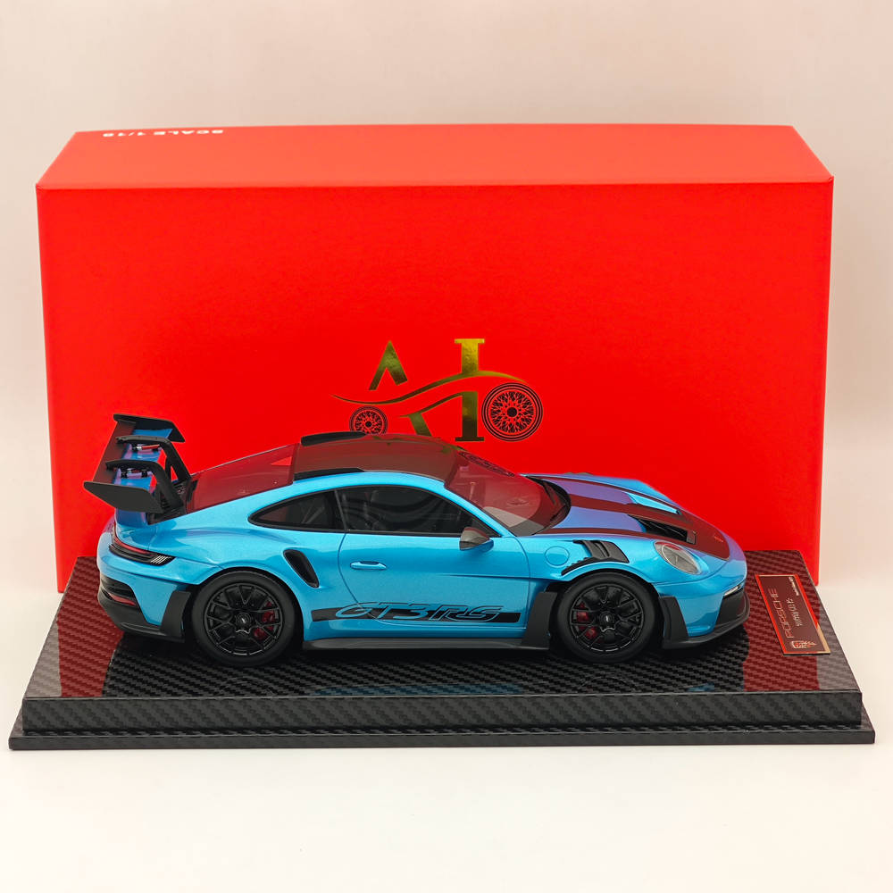 Modèle de voiture de collection de haute qualité en résine AI MODEL 1/18 Porsche 992 GT3 RS LCE SILVER BLUE