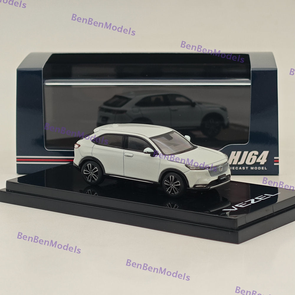 1/64 Hobby Japan VEZEL e: HEV Z Premium Sunlight White Pearl Diecast HJ641071ASW