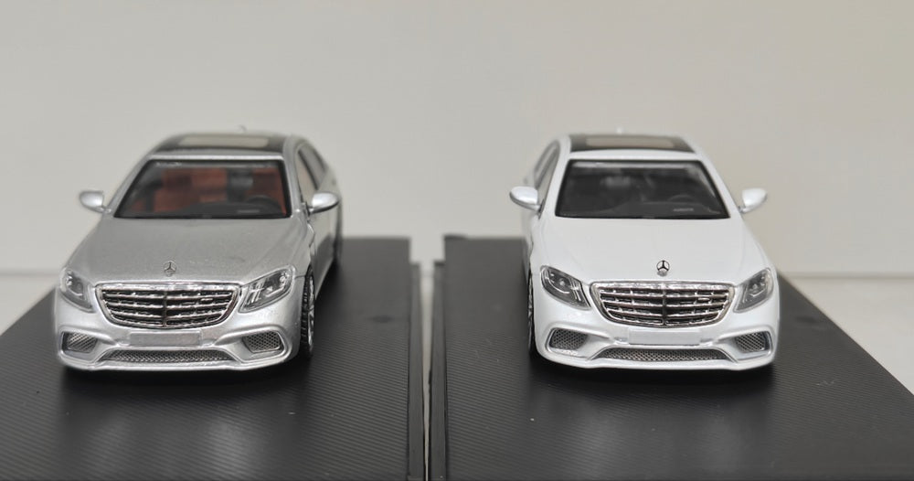 MJ 1:64 Mercedes Benz S65 AMG W222 Diecast Toys Car Models Collection Gifts Limited Edition White/Silver