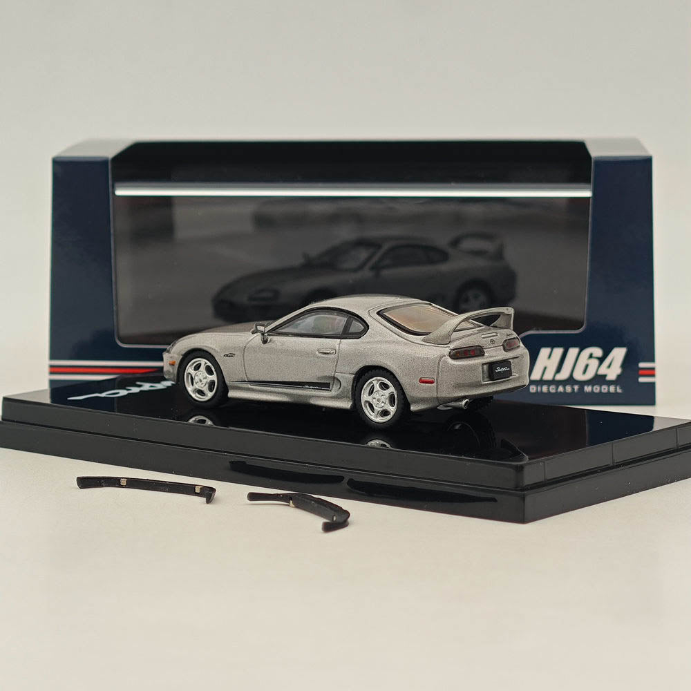 Hobby Japan 1/64 Toyota SUPRA RZ JZA80 GENUINE CUSTOMIZED VER with ActiveSpoiler HJ643042S Diecast Models Car Collection