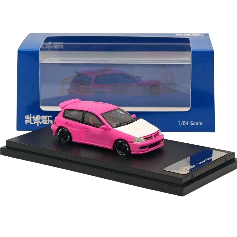 1/64 Ghost Player HONDA CIVIC EG6 Rose Modèles moulés sous pression Collection de voitures