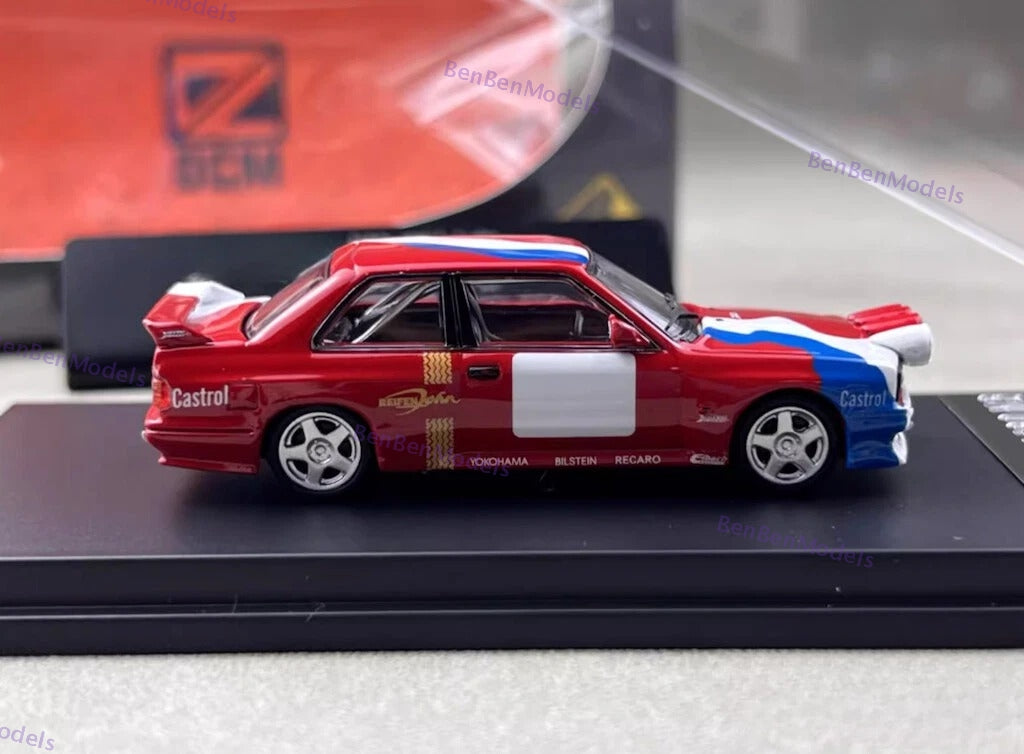 1:64 DCM Red Rally BMW M3 E30 Coupe Widebody Sports Diecast Model Car Limited