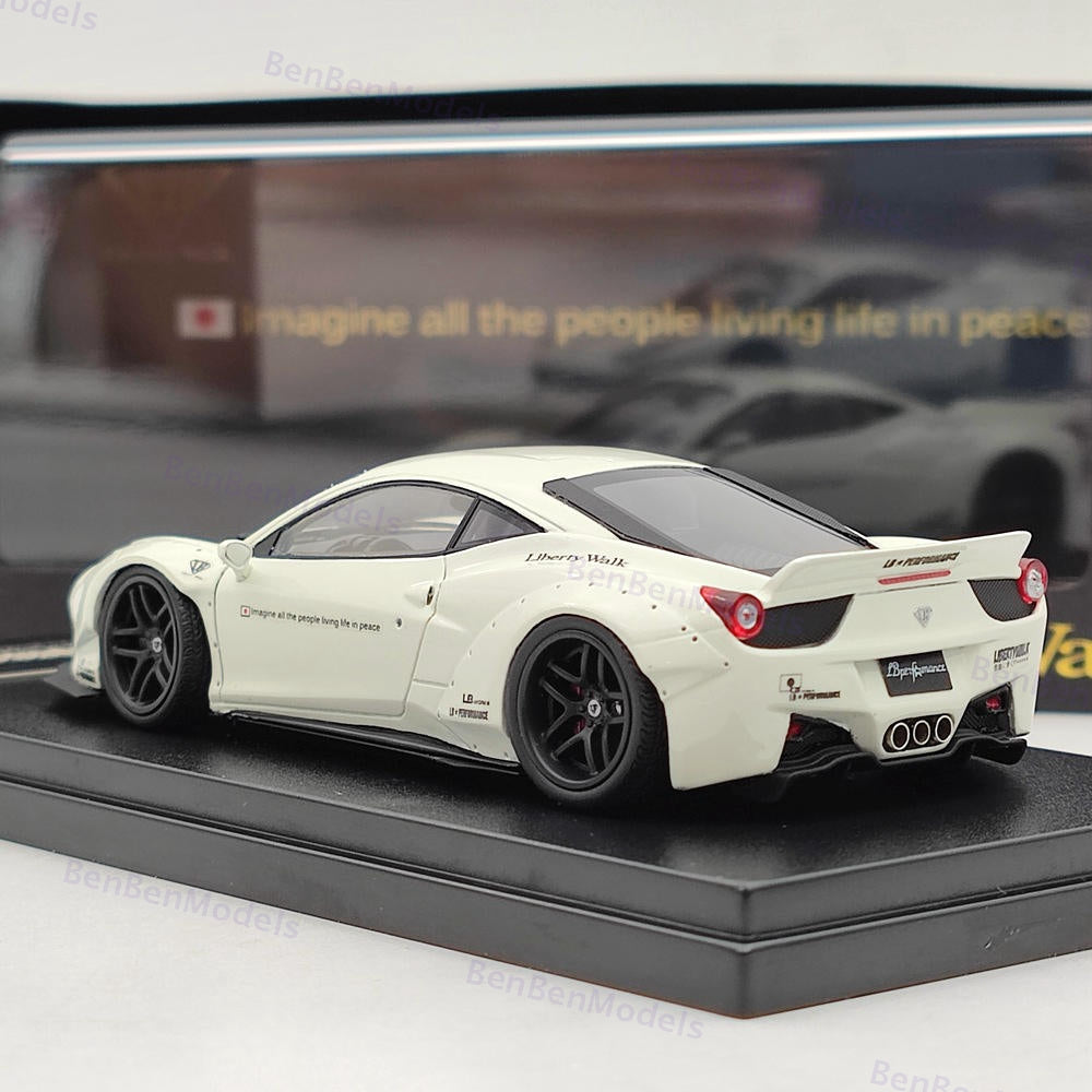 1/43 Hi-Story LB WORKS Ferrari 458 Liberty Walk Performance White Resin Model