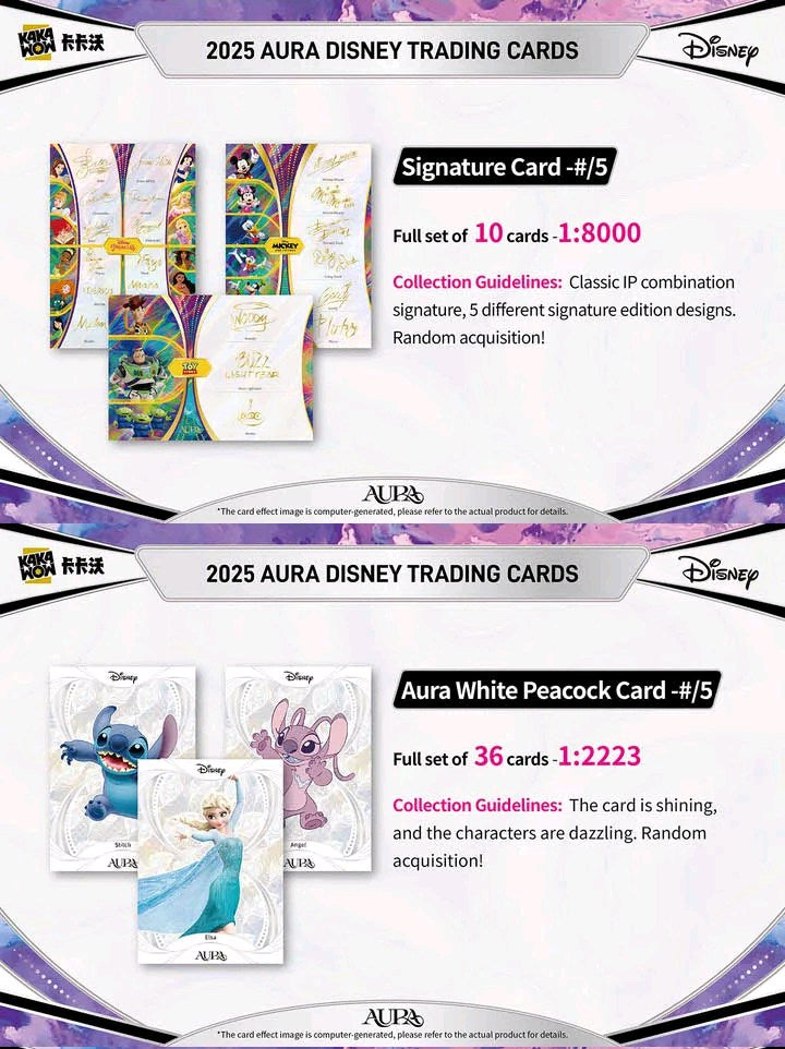 Original KAKAWOW 2025 AURA Disney Trading Cards AURA SERIES NEWY LAUNCHED Card