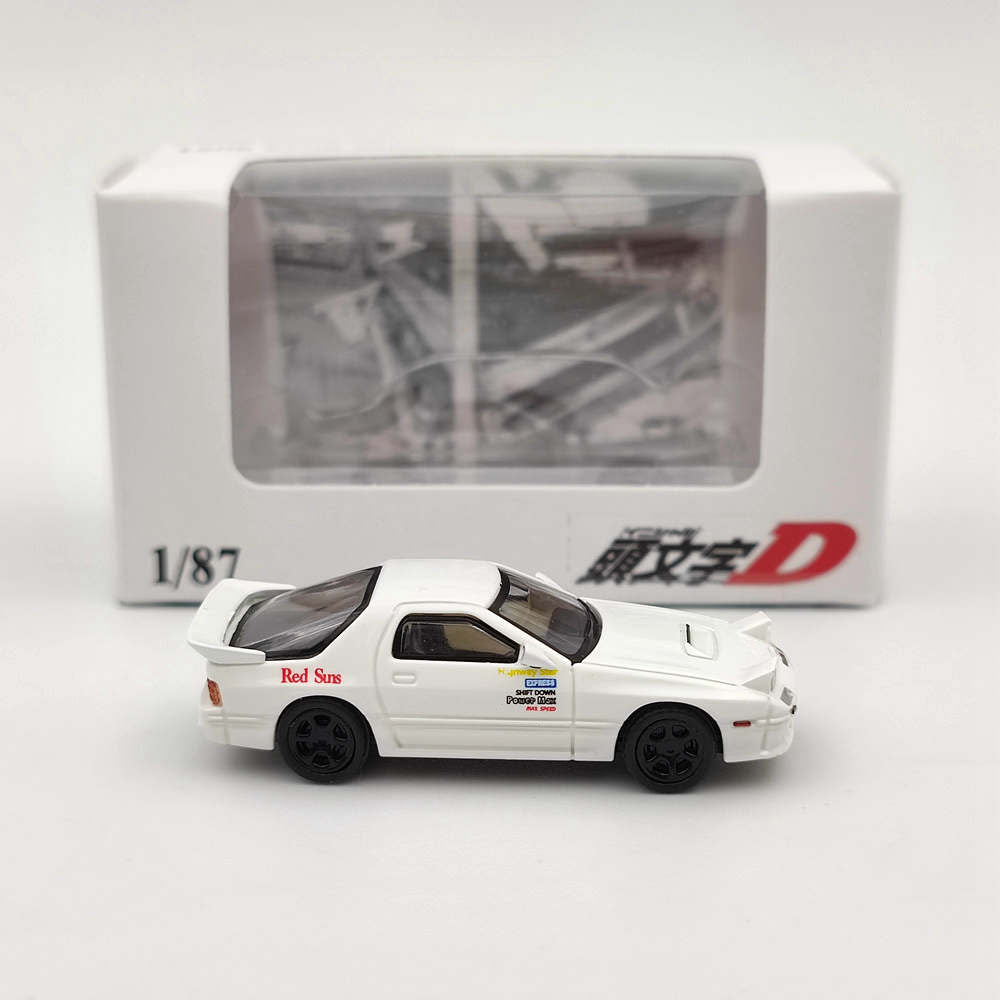 LF 1/87 Mazda Fc3s Initial D Jouets moulés sous pression Modèles de voitures Véhicules miniatures Hobby Cadeaux de collection