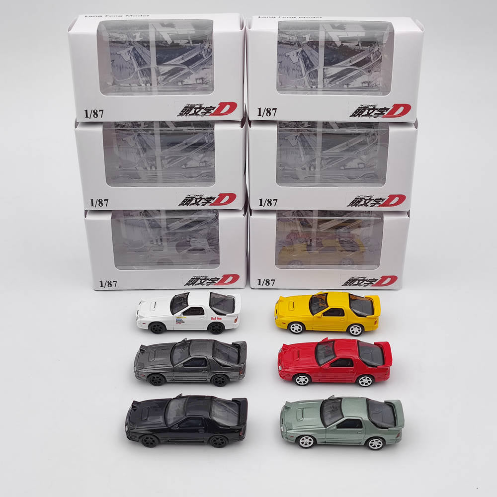 LF 1/87 Mazda Fc3s Initial D Jouets moulés sous pression Modèles de voitures Véhicules miniatures Hobby Cadeaux de collection