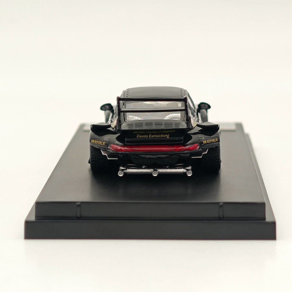 1:64 Street WARRIOR SW PORSCHE RWB 993 CHARLENE HIGH TAIL WING #96 Black Diecast