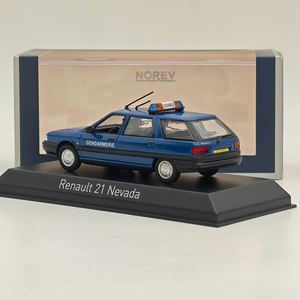 1/43 Norev Renault R21 Nevada 1994 Sw Station Wagon Gendarmerie moulé sous pression bleu