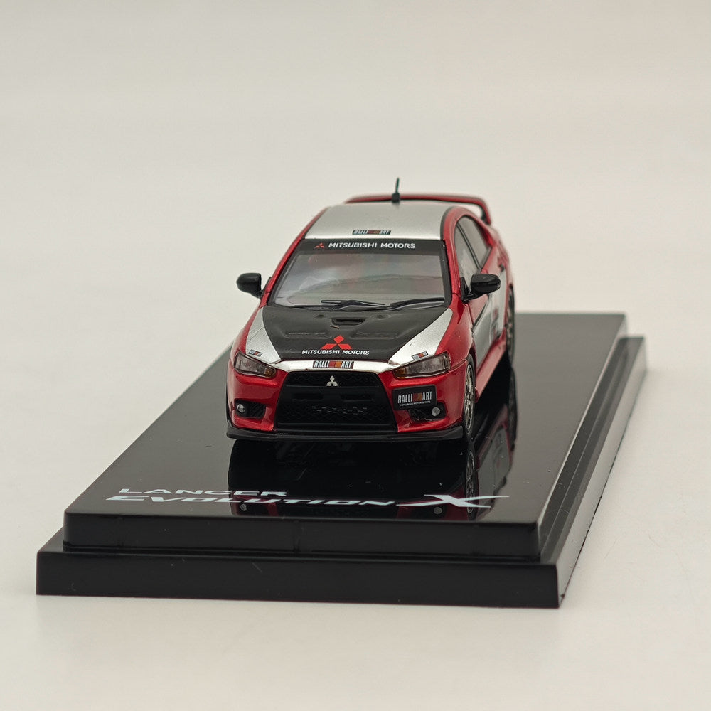 Mitsubishi Lancer Evolution X Ralliart couleur rouge (HJ644053RB) 1/64 Hobby Japan