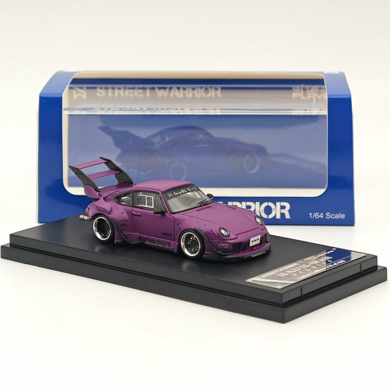 1:64 STREET WARRIOR Porsche 911 (993) RWB Rotana Wide-body Purple Diecast Models