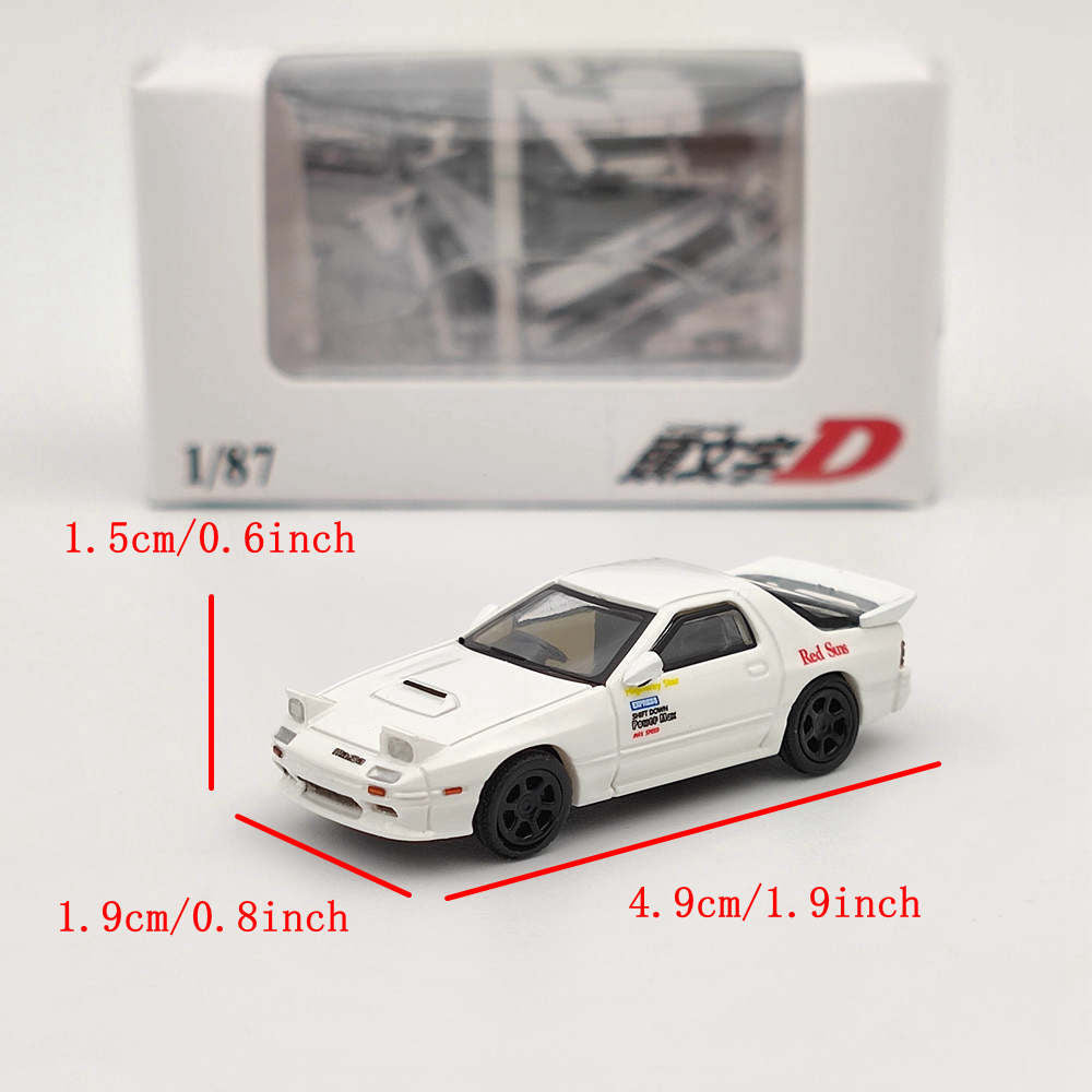 LF 1/87 Mazda Fc3s Initial D Jouets moulés sous pression Modèles de voitures Véhicules miniatures Hobby Cadeaux de collection