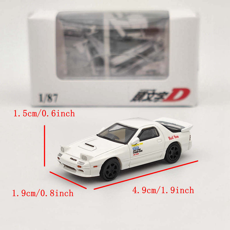 LF 1/87 Mazda Fc3s Initial D Diecast Toys Car Models Miniature Vehicle Hobby Collectible Gifts