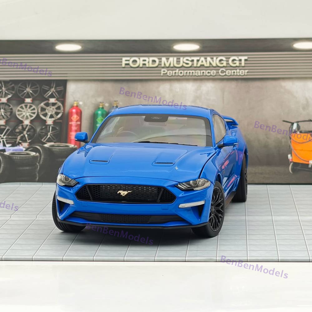 DM 1/18 Scale Model Replicas Ford Mustang GT 2019 Widebodykit Pack RHD Blue