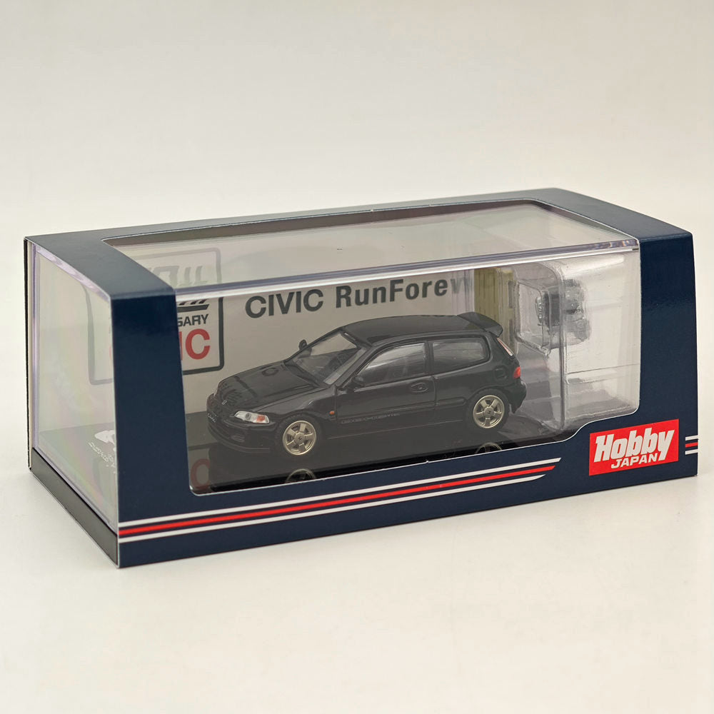 Hobby Japan 1:64 Honda CIVIC (EG6) Sir-S With Engine Display Model Granada Black(P) HJ641017SBK Diecast Models Car Collection(Ships from the United States)