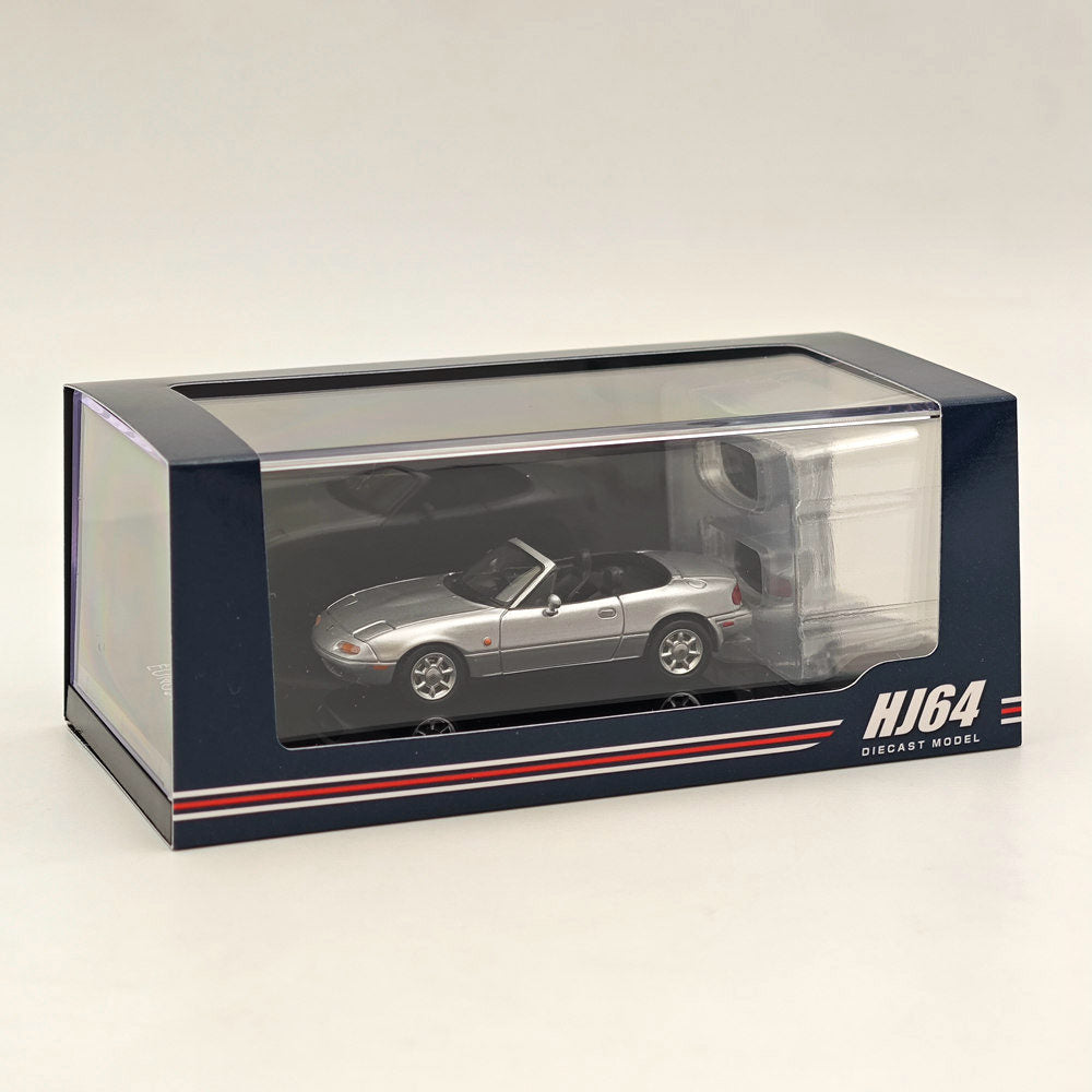 1/64 Hobby JAPAN Mazda EUNOS ROADSTER NA6CE WITH TONNEAU COVER Silver HJ642025AS Diecast Models Car Limited Collection Auto Toys Gift