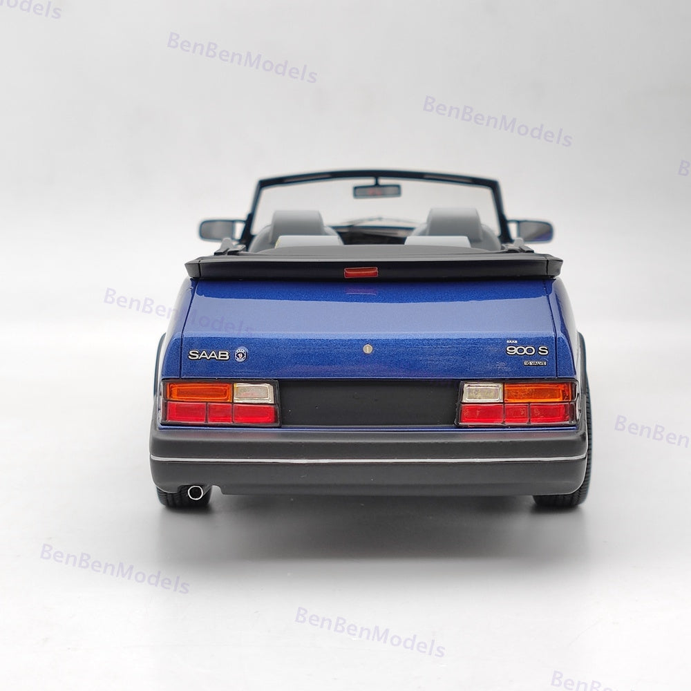 1/18 BOS 1987 Saab 900 Cabrio Blue BOS165 Resin Model Car Limited Collection