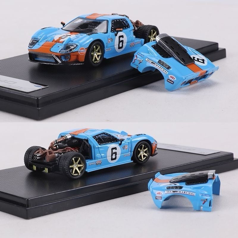 RM 1:64 GT40 Racing Diecast Toys Car Model - Magnetic Hood Collectible gift Blue