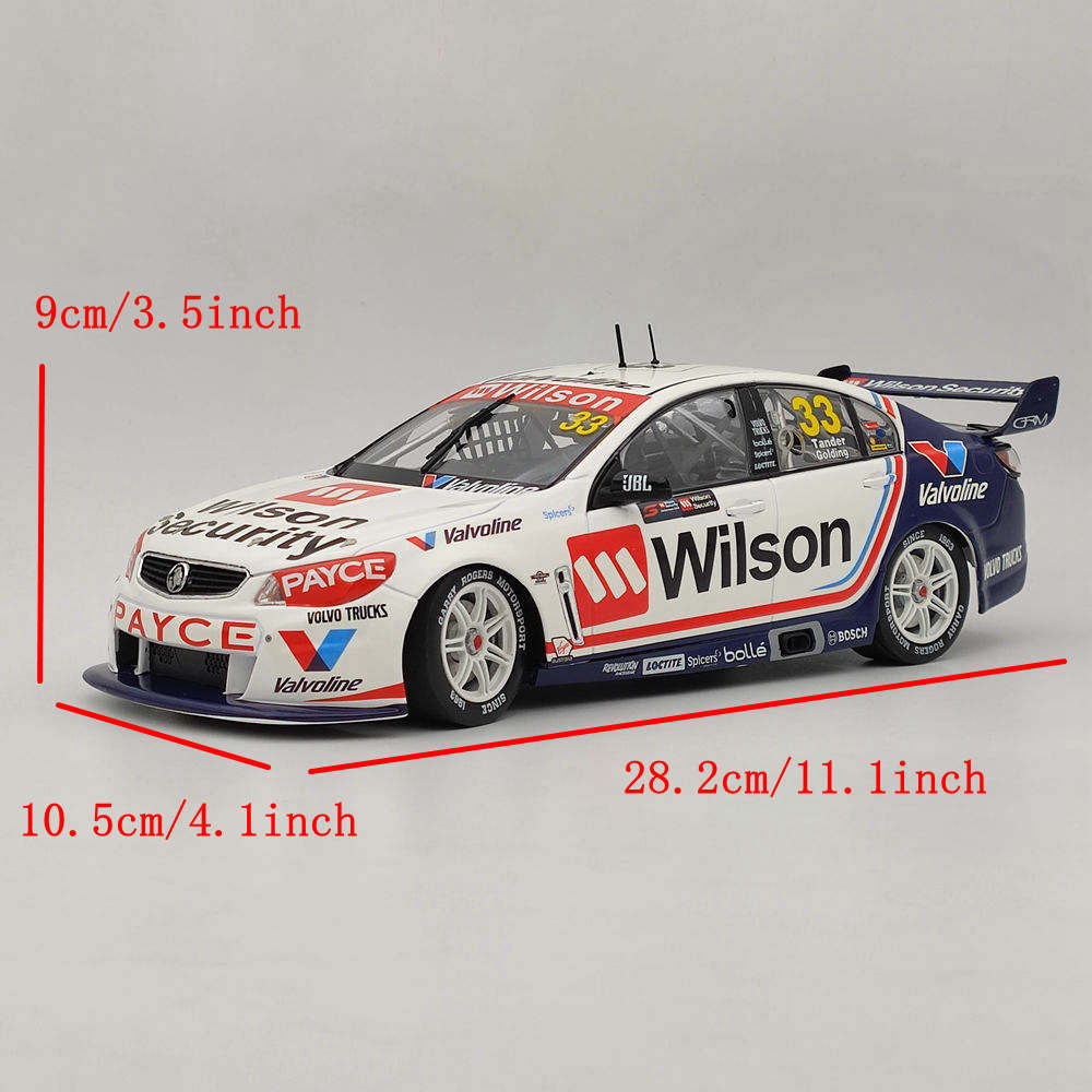 1/18 Apex Wilson Racing #33 Tander/Golding 2017 Sandown 500 AD80709 Modèles moulés sous pression Collection limitée