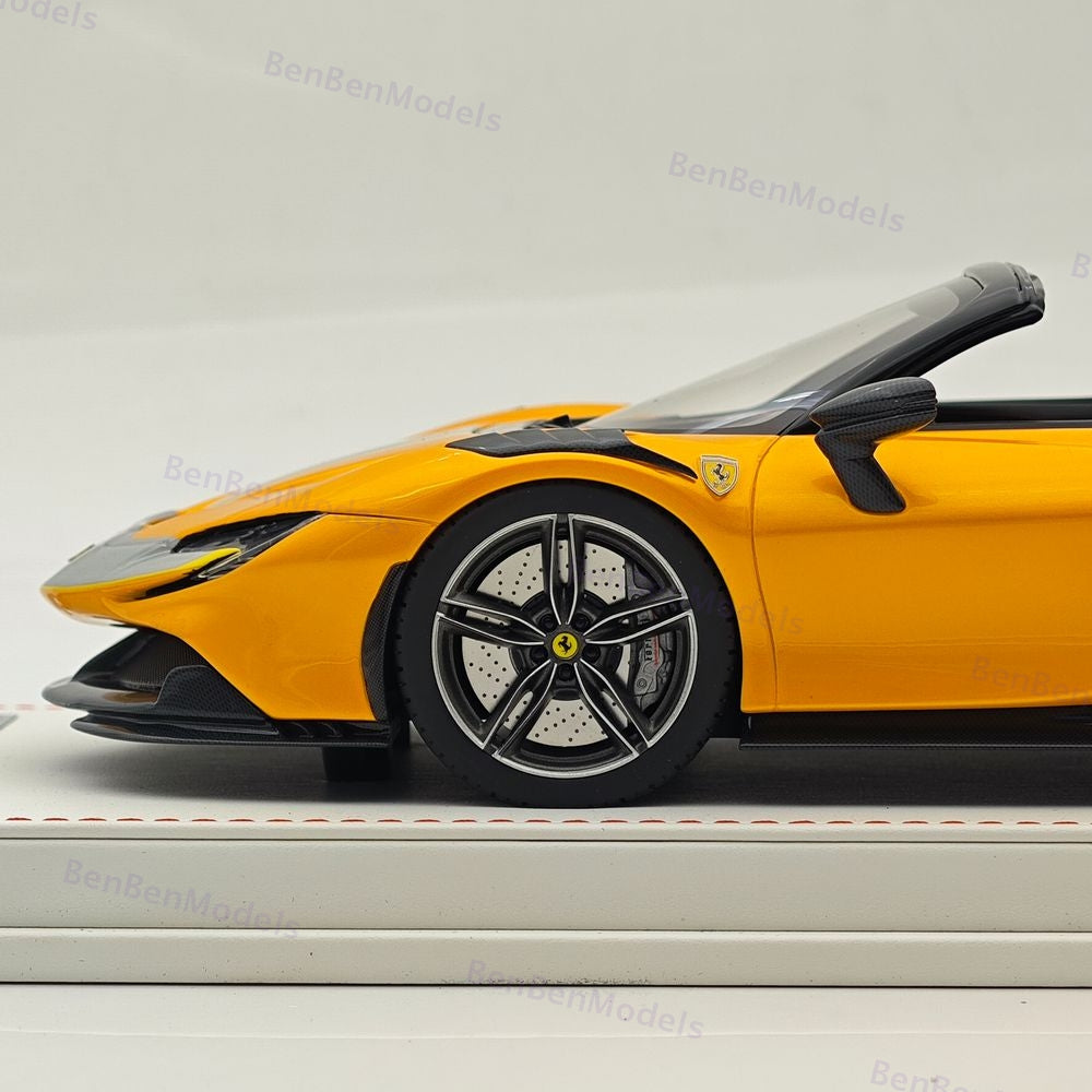 CE 1/18 Ferrari SF90 Spider Supercar Car Yellow Resin Model Limited Collection