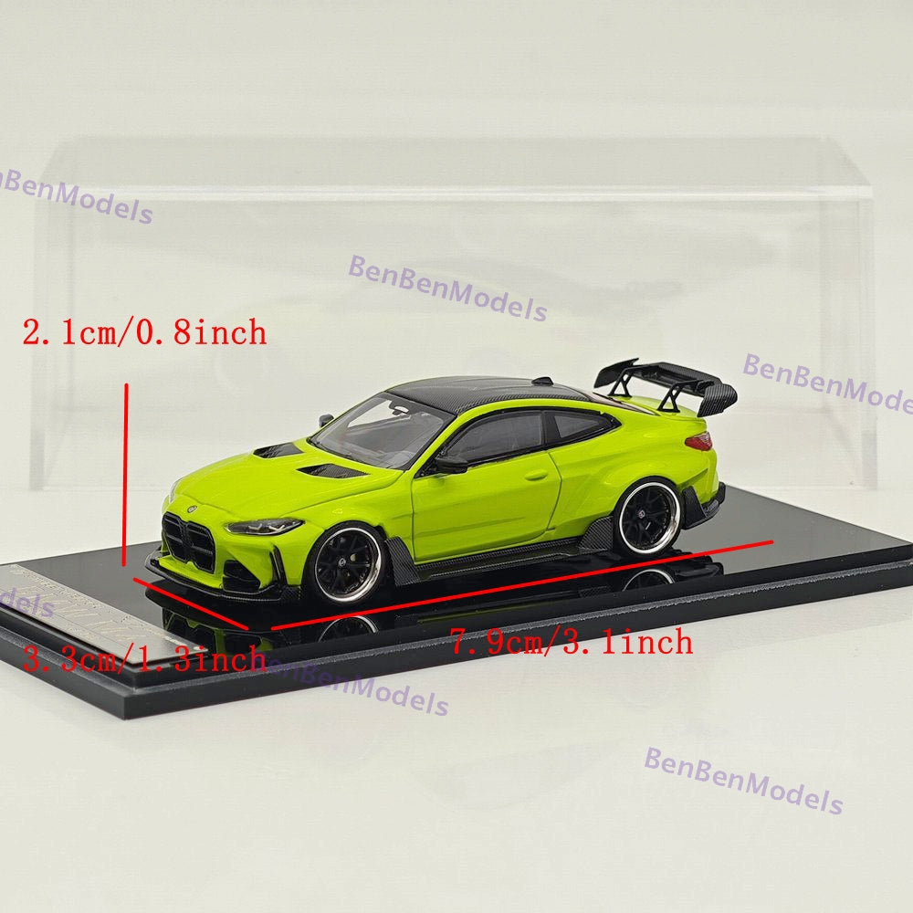 1:64 SW BMW G82 M4 Wide-Body Modified - Sao Paulo Yellow Diecast Models Car