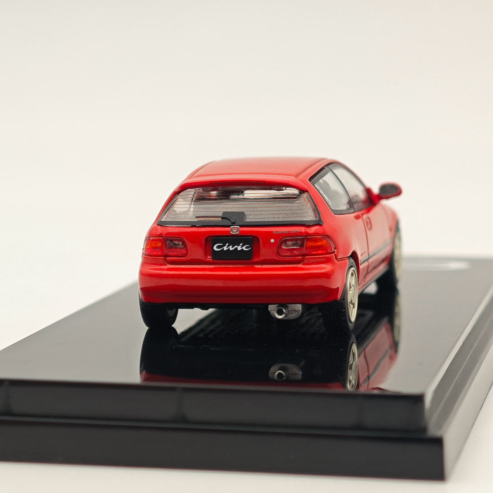 Hobby Japan 1/64 Honda CIVIC (EG6) Sir-S With Engine Display Model Milano Red HJ641017SR Diecast Models Car Collection