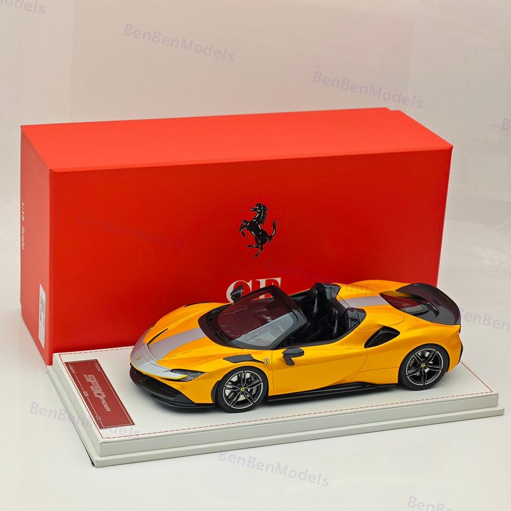 CE 1/18 Ferrari SF90 Spider Supercar Car Yellow Resin Model Limited Collection