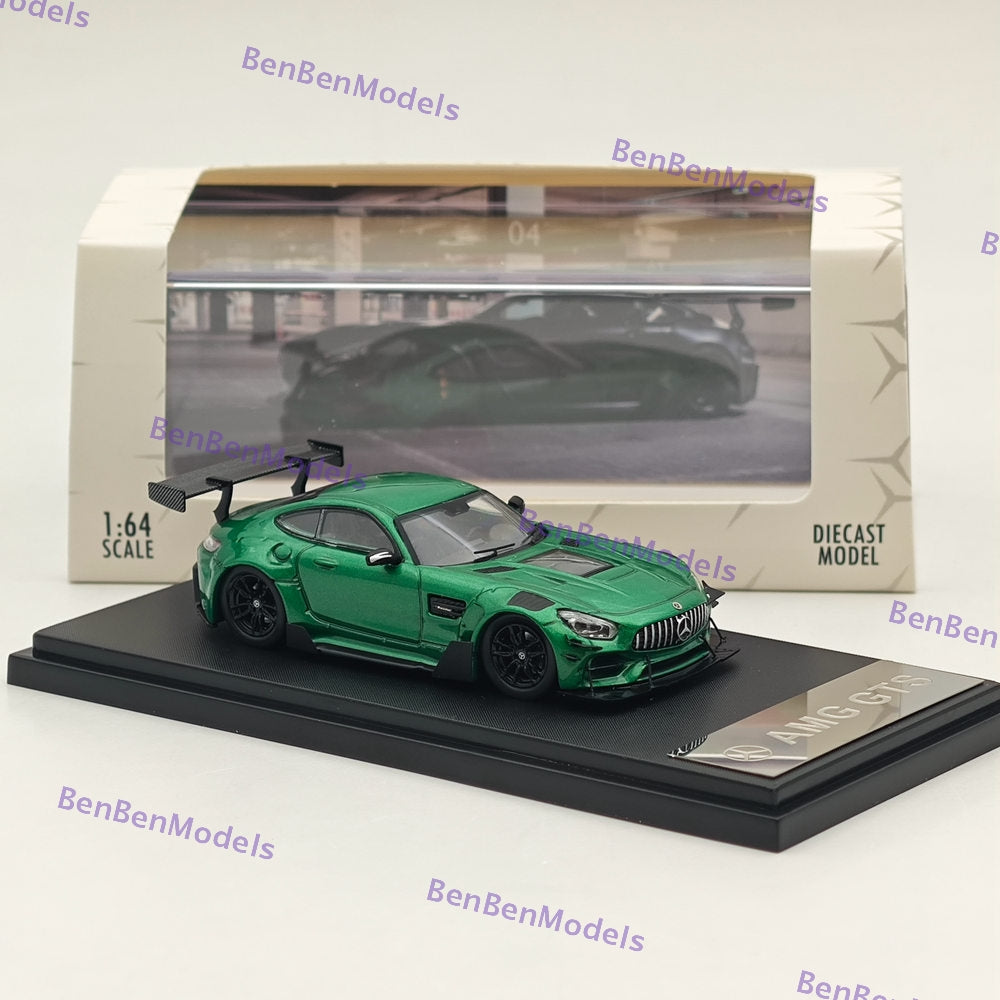 1:64 Rhino Model RM Mercedes AMG GTS Widebody Racing Sports Model Diecast Green