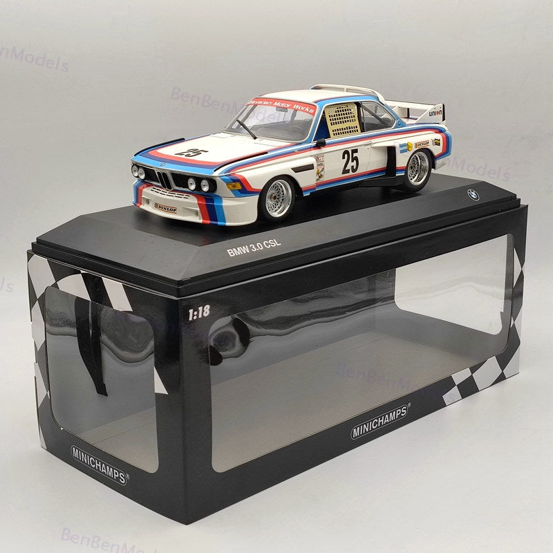 MINICHAMPS 1/18 Scale BMW 3.0 CSL #25 Xpand Rally Diecast Model Car Collection