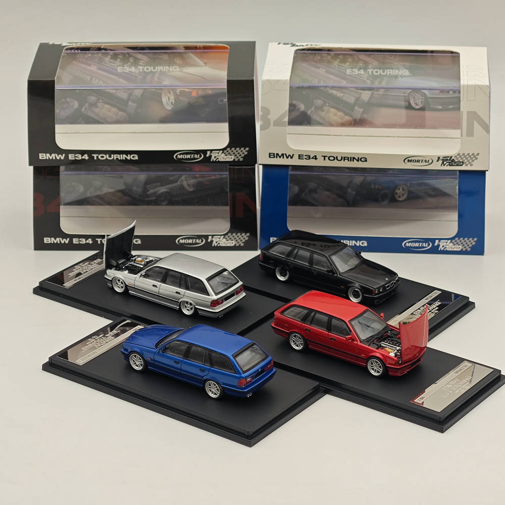 Mortal 1:64 BMW E34 M5 TOURING Wagon Openable Hood Diecast Toys Car Models Hobby Collection Gifts