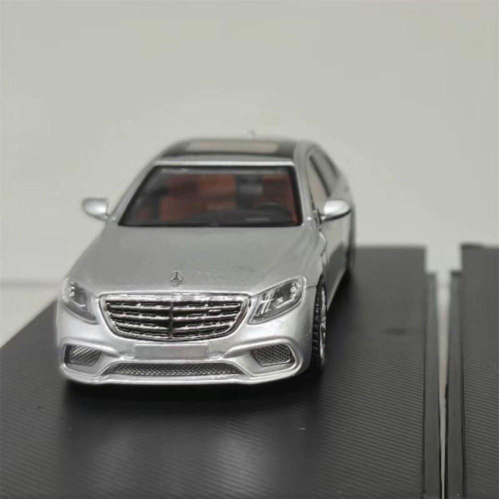 MJ 1:64 Mercedes Benz S65 AMG W222 Diecast Toys Car Models Collection Gifts Limited Edition White/Silver