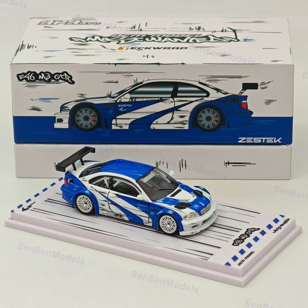 1:64 DCM BMW M3 GTR E46 NFS TECKWRAP APAXPO ZESTEK Diecast Models Car Colletible