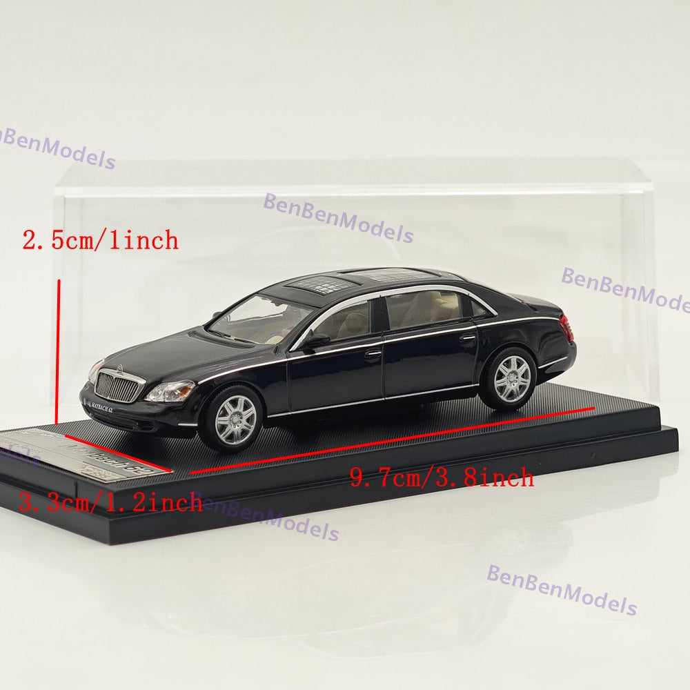 1/64 SH Mercedes Benz Maybach 62 Black Diecast Model Car Limited Collection