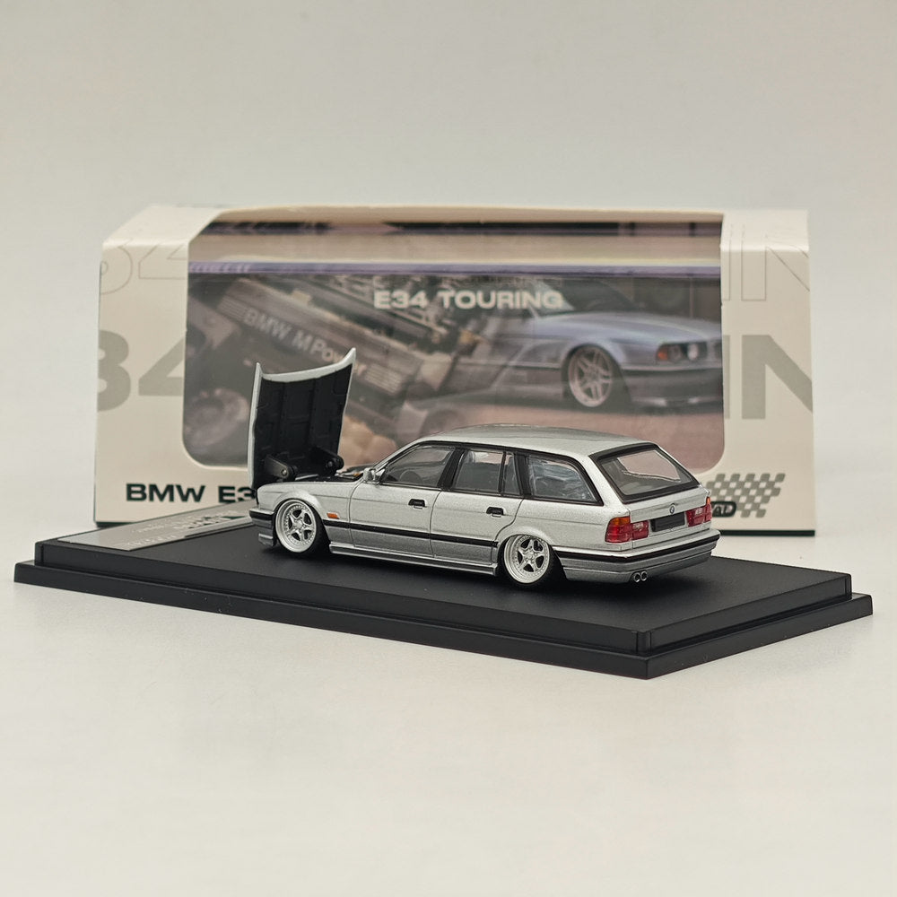 Mortal 1:64 BMW E34 M5 TOURING Wagon Openable Hood Diecast Toys Car Models Hobby Collection Gifts