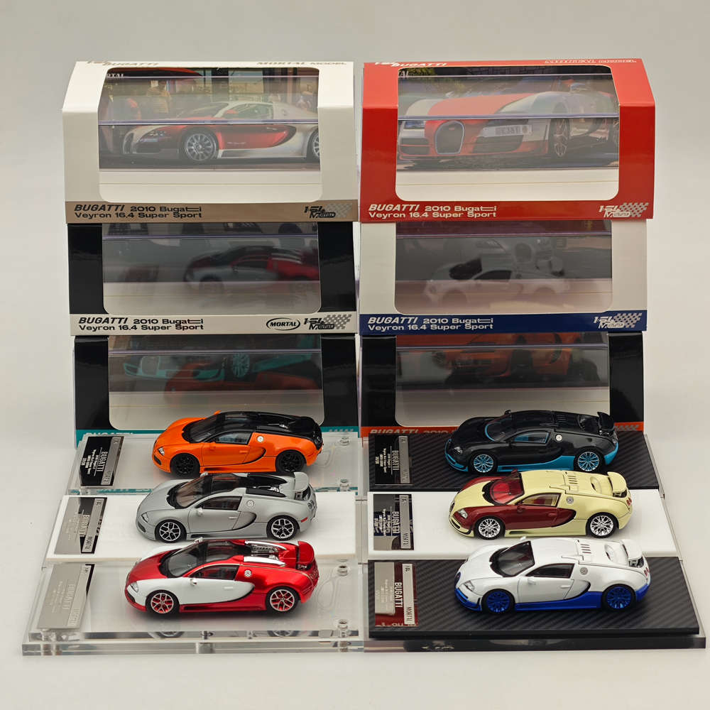 Mortal 1:64 Bugatti Veyron Super Sport Car Models Diecast Toys Collection Gifts Miniature Metallic Two-Tone