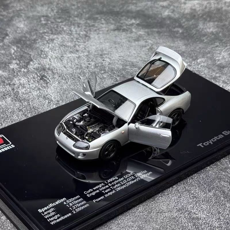 LCD 1:43 Toyota Supra A80 Alloy Fully Open Diecast Car Model Collectible Gifts