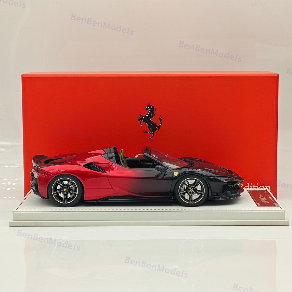 CE 1/18 Ferrari SF90 Spider Supercar Car Red Black Gradient Resin Diecast Model