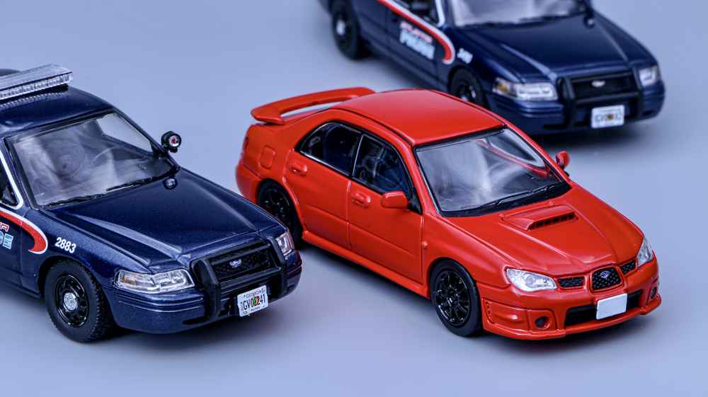 Rollin&Furuya 1:64 Subaru Sti+Ford CV Atlanta Police # 2883 Car Set Diecast Toys Car Models Miniature Hobby Collectible Gifts
