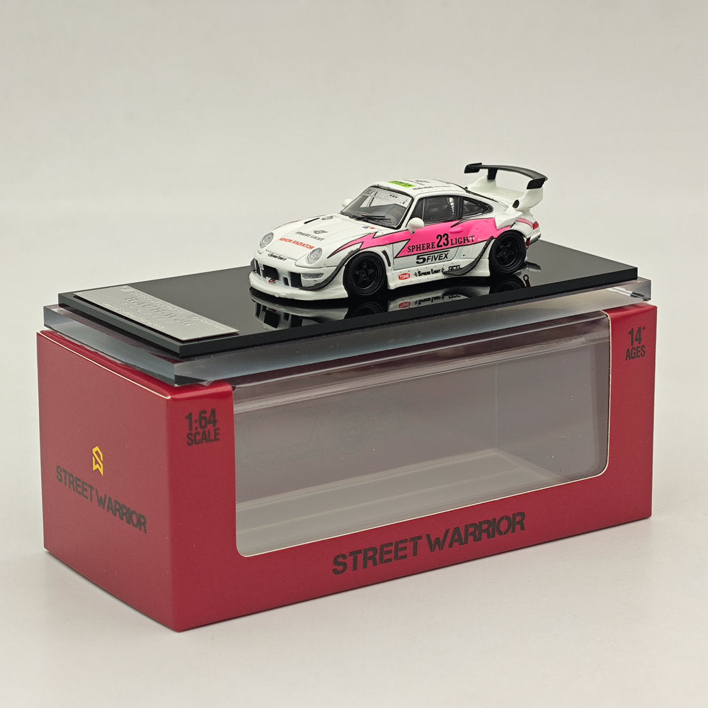 Modèle réduit de voiture moulé sous pression SW RWB 993 Rauh-Welt Modified Pink #23 Short Wing Limited au 1/64