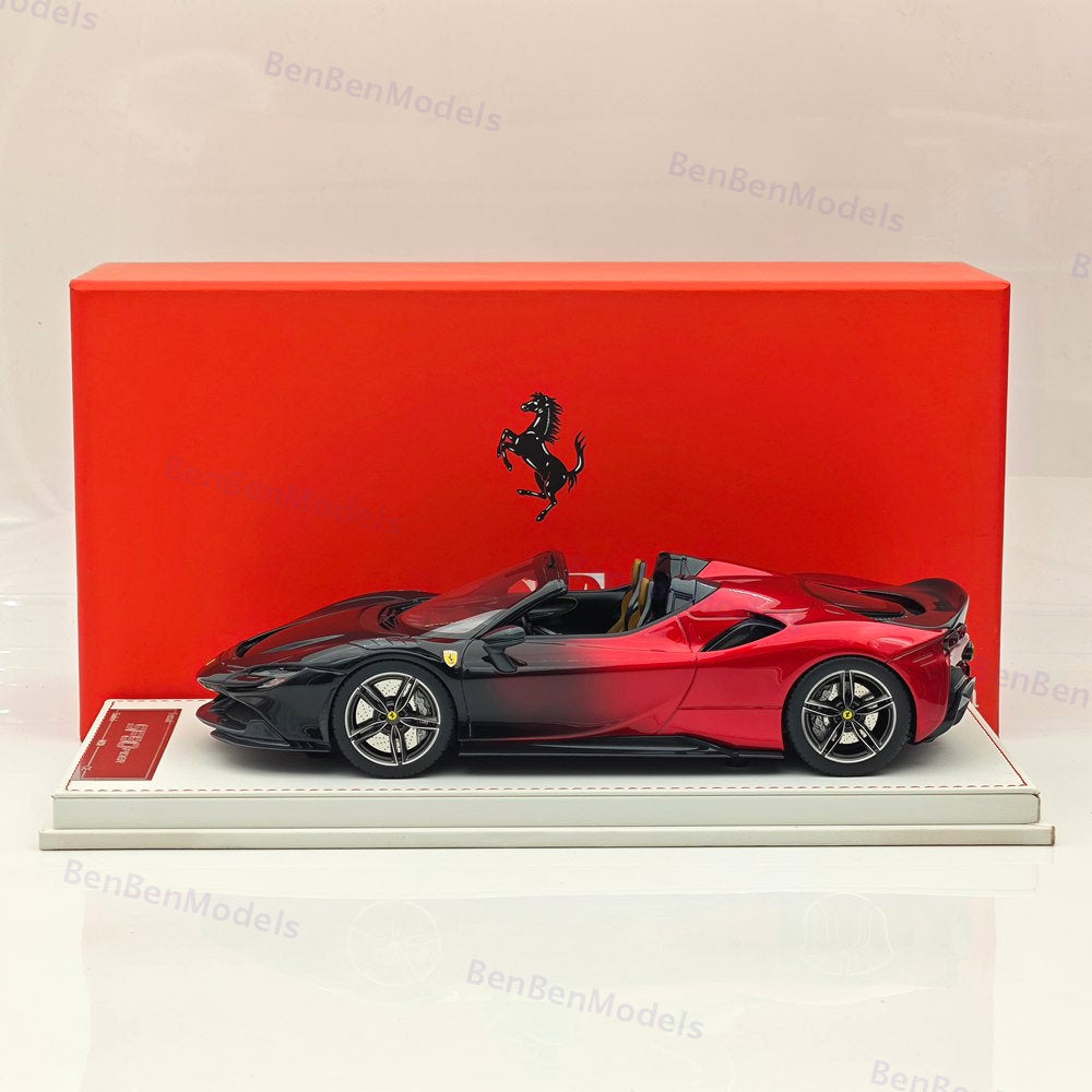 CE 1/18 Ferrari SF90 Spider Supercar Car Red Black Gradient Resin Diecast Model