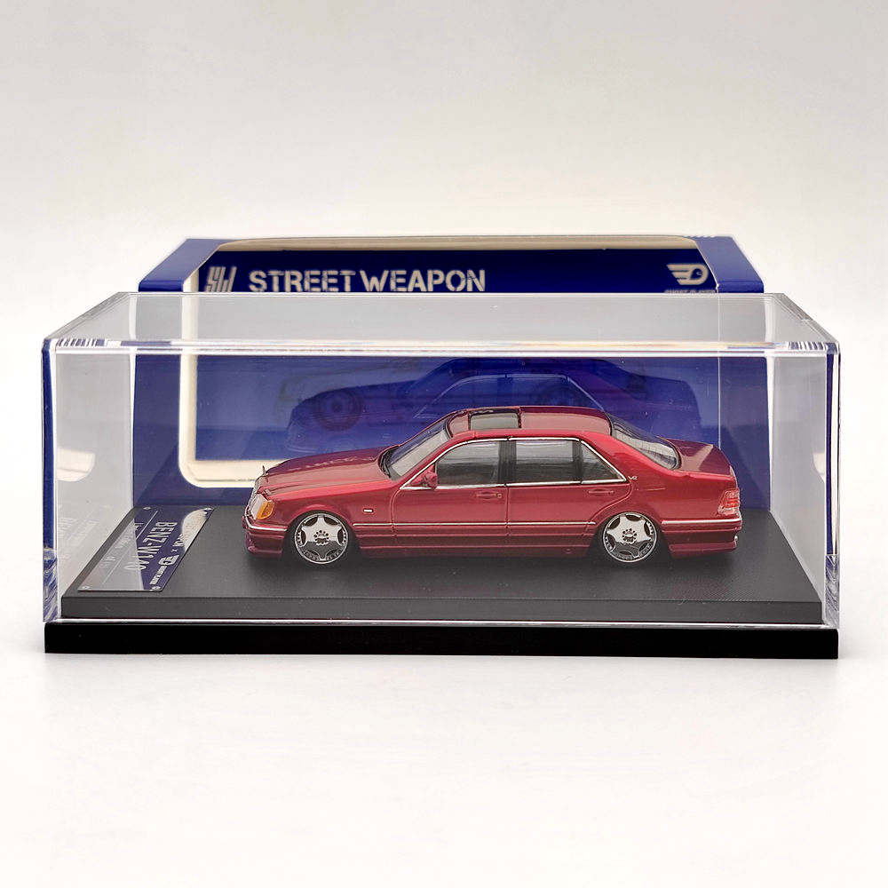 1/64 Street Weapon Benz W140 S600 Red Limited 499 Diecast Model Car Collection