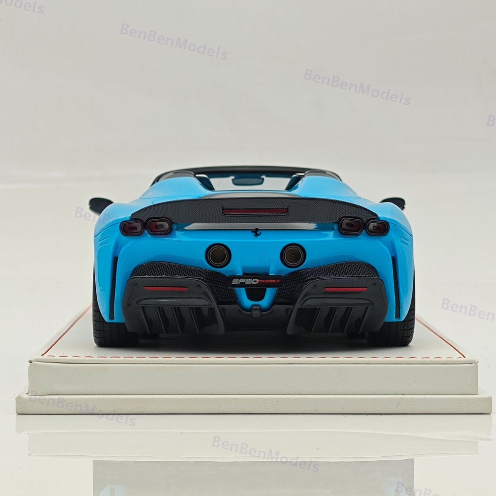 CE 1/18 Ferrari SF90 Spider Supercar Car Blue Resin Model Limited Collection