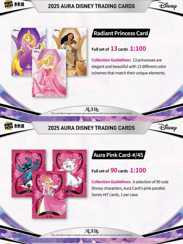 Original KAKAWOW 2025 AURA Disney Trading Cards AURA SERIES NEWY LAUNCHED Card