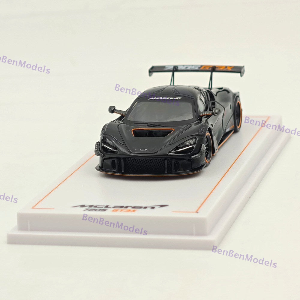 1/64 CM McLaren 720S GT3 X Super Racing Sports Black Diecast Model Car Limited