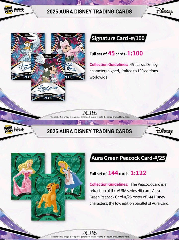 Original KAKAWOW 2025 AURA Disney Trading Cards AURA SERIES NEWY LAUNCHED Card